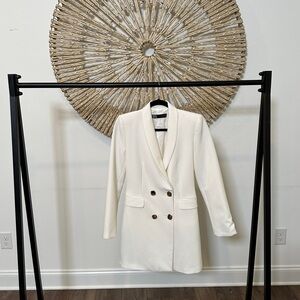WHITE ZARA DOUBLE BREASTED BLAZER